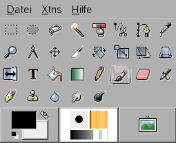 Übersicht der aktiven Werkzeuge